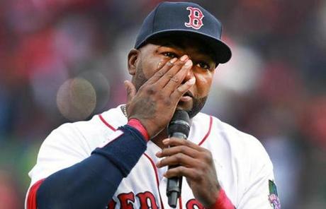 David Ortiz teared up as he remembered his late mother. 
